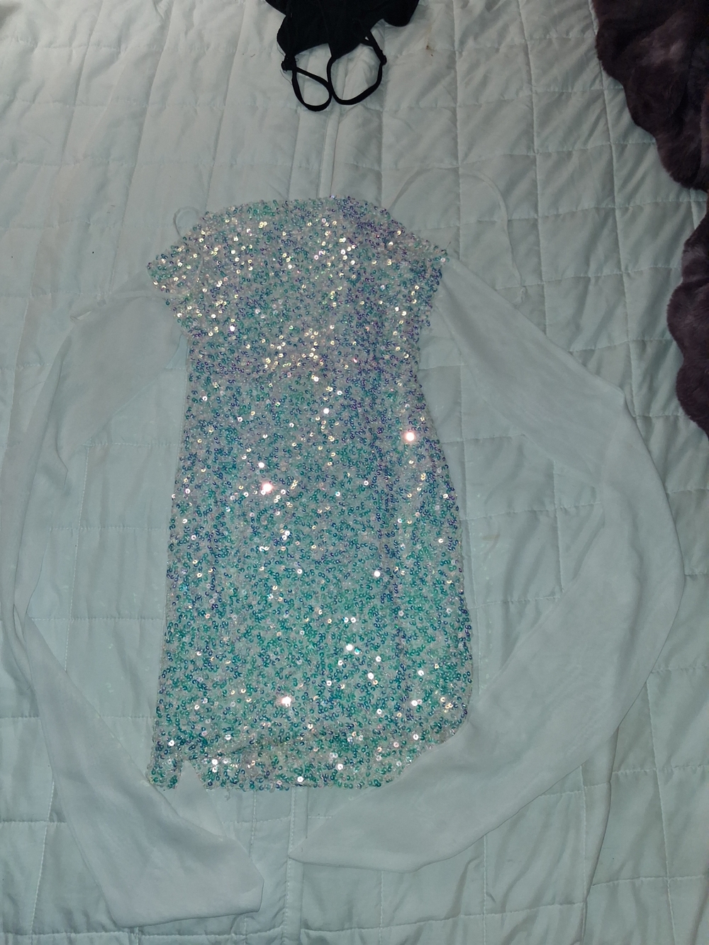 B Darlin Aqua Sequin Girls' Formal Dress